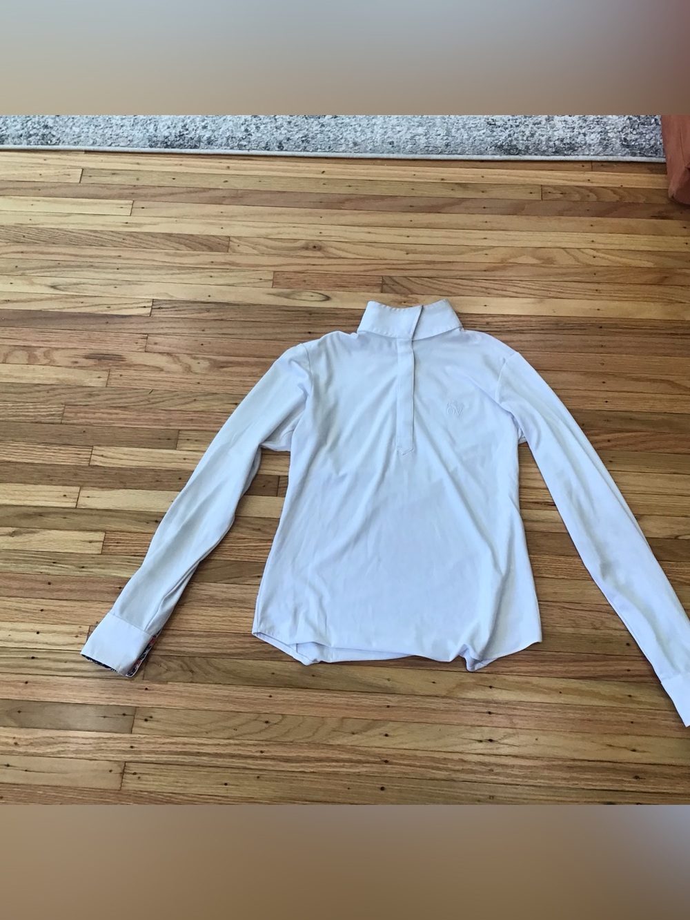 Ovation Women's Show Shirt White XS Floral and zebra collar